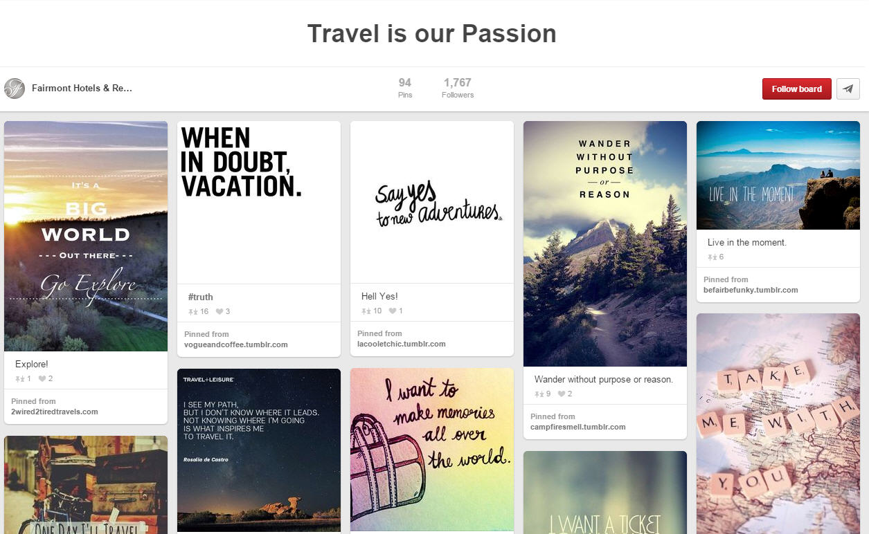 inspiration pins fairmont hotels
