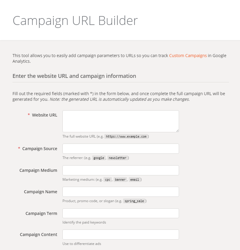 How to build links with UTM Parameters