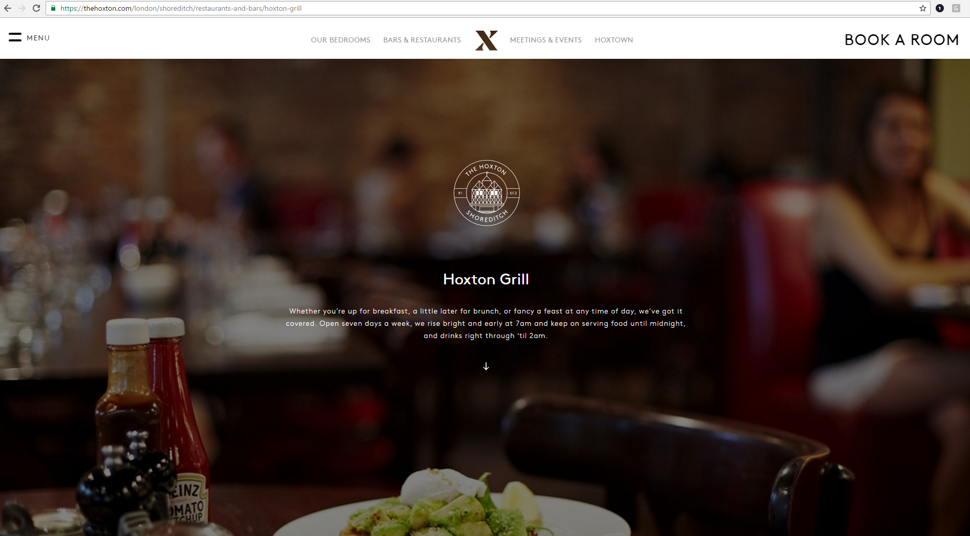 The Hoxton Restaurant Website