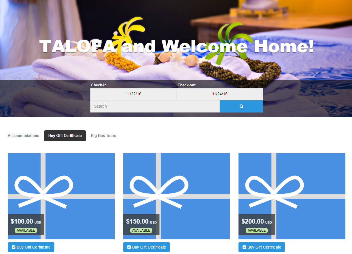 Ancillary Revenue: Malolo B&B Gift Certificates
