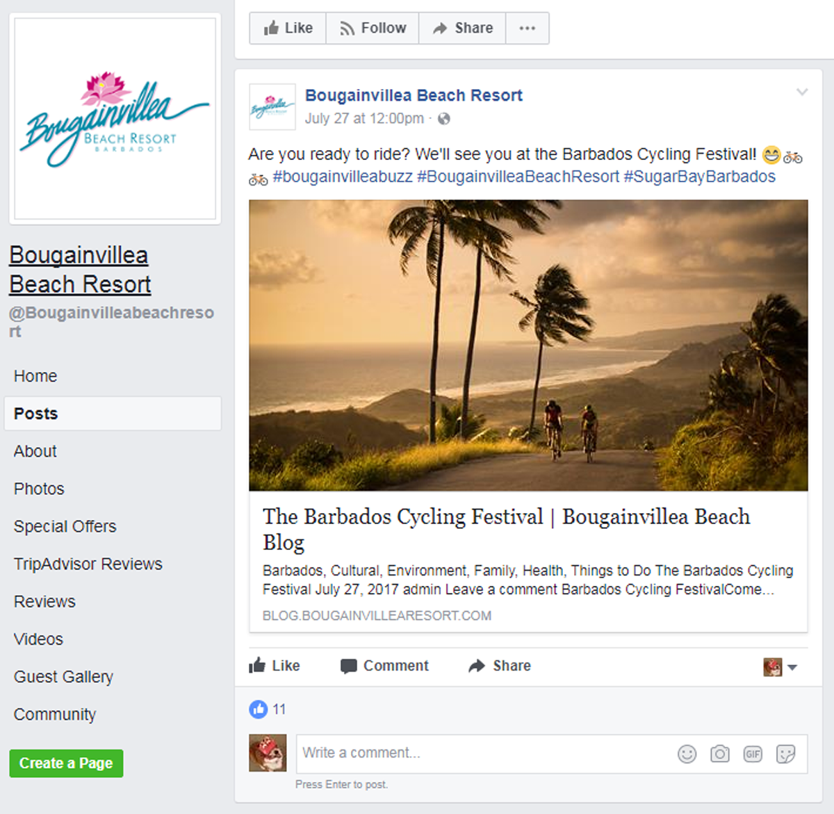 bougaiville beach resort facebook post