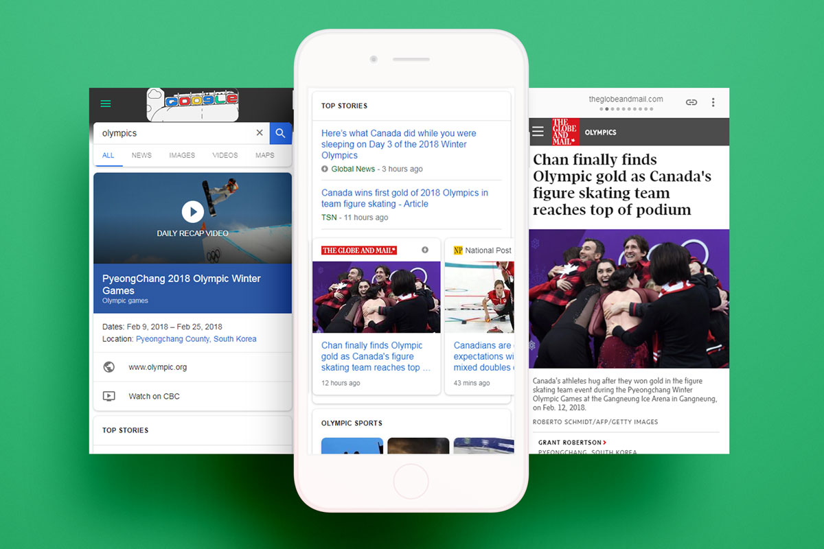 news sites using google amp pages